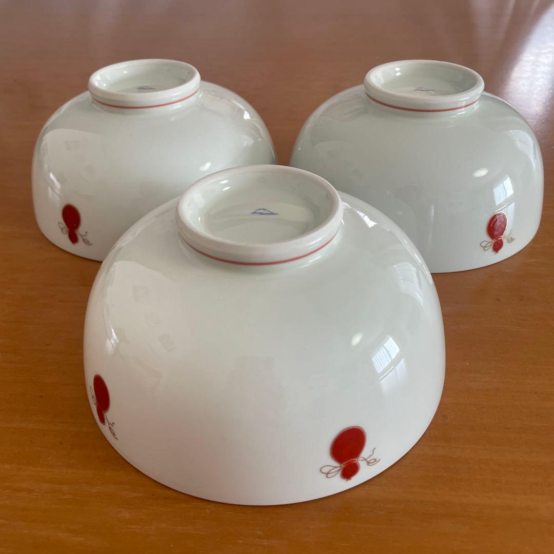 美品】深川製磁 丼 どんぶり 3個セット 赤絵 金彩 オールド深川 - メルカリ