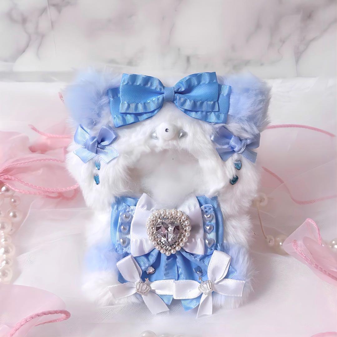 にじぱぺっと おすわり ぬい服 10cm ❤︎ ねこ ピンク 白 リボン
