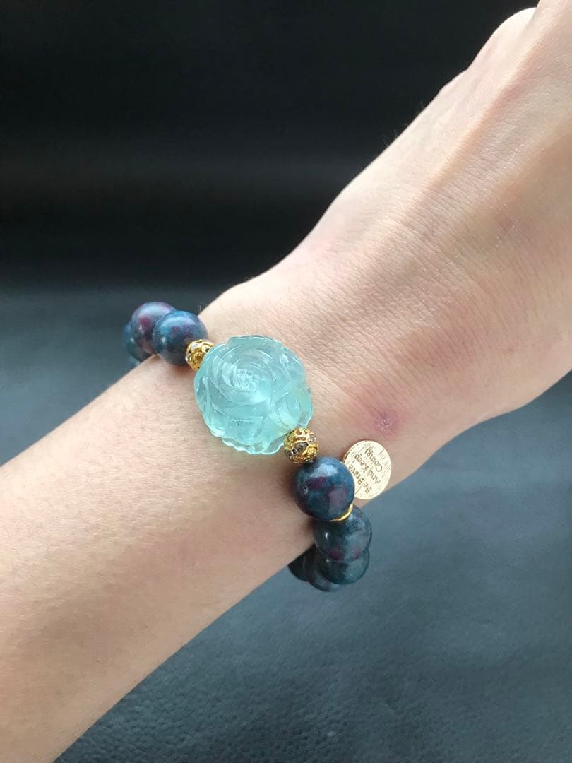 アクアマリン牡丹とルビーインサファイア❣️16cm