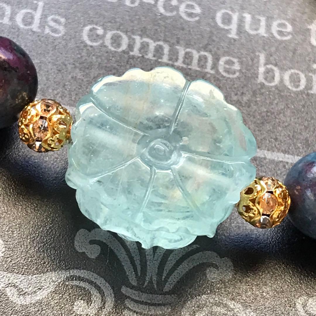 アクアマリン牡丹とルビーインサファイア❣️16cm