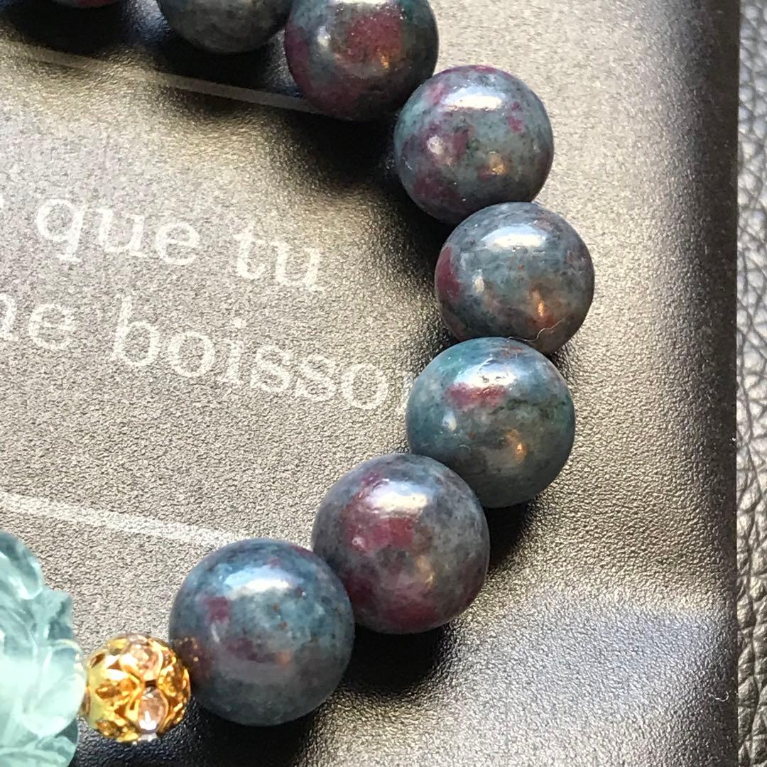 アクアマリン牡丹とルビーインサファイア❣️16cm