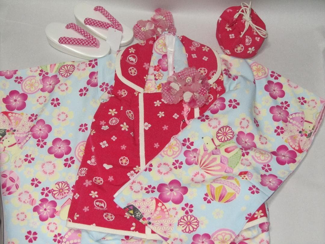 ★ポンポネット 七五三 3歳用.被布女の子セット巾着 髪飾り 長襦袢 草履付きA