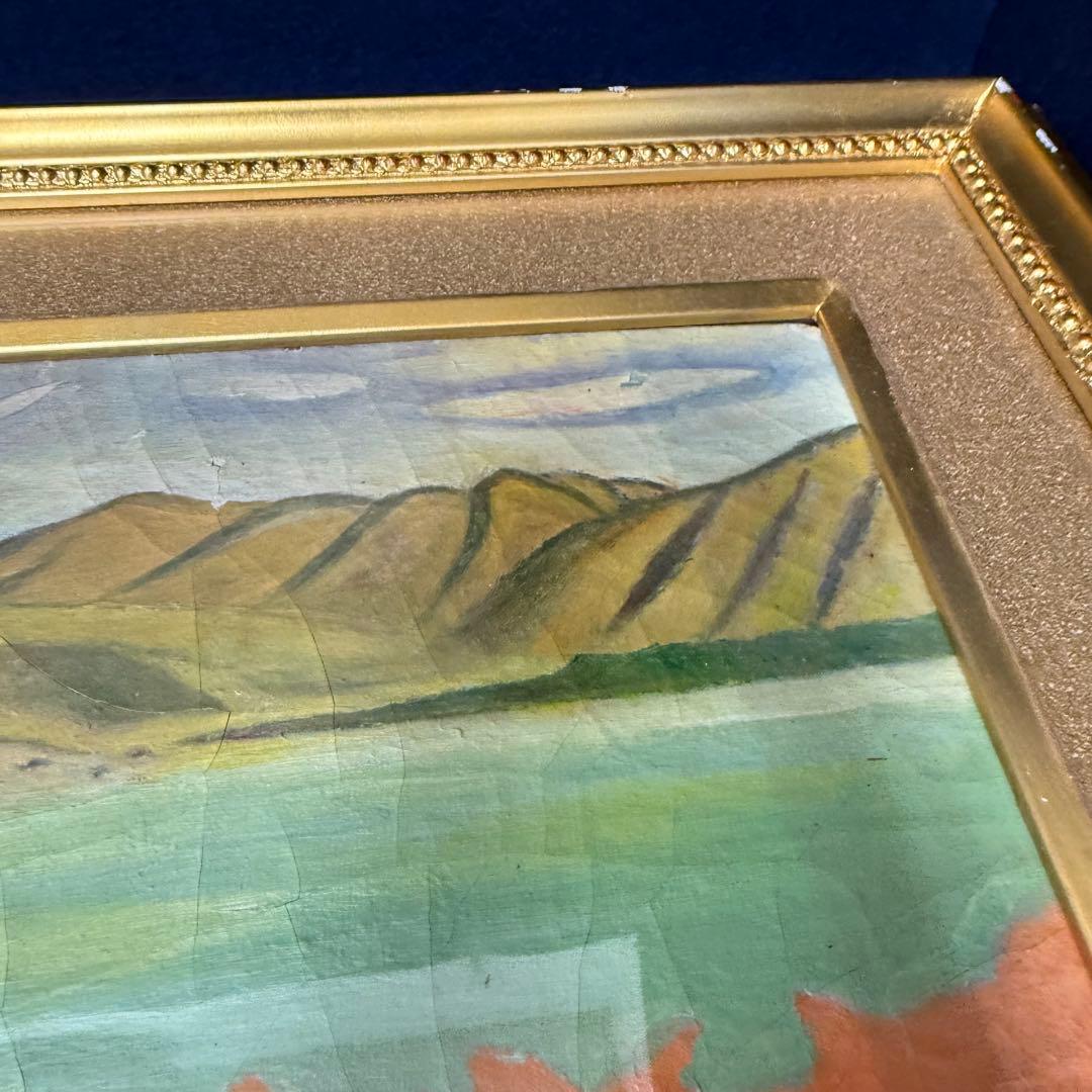 絵画 安井曽太郎 春の湖 油彩 油絵 風景画