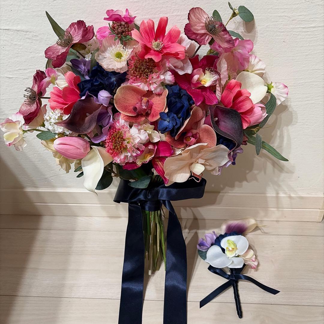 ウエディングブーケ　ブートニアセット