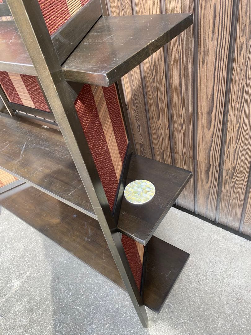 三段　飾り棚　和風　折りたたみ式　シェルフ