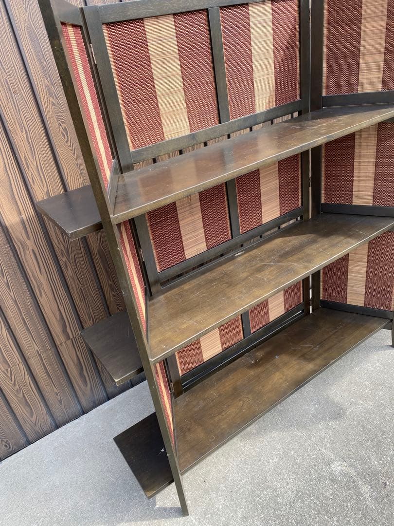 三段　飾り棚　和風　折りたたみ式　シェルフ