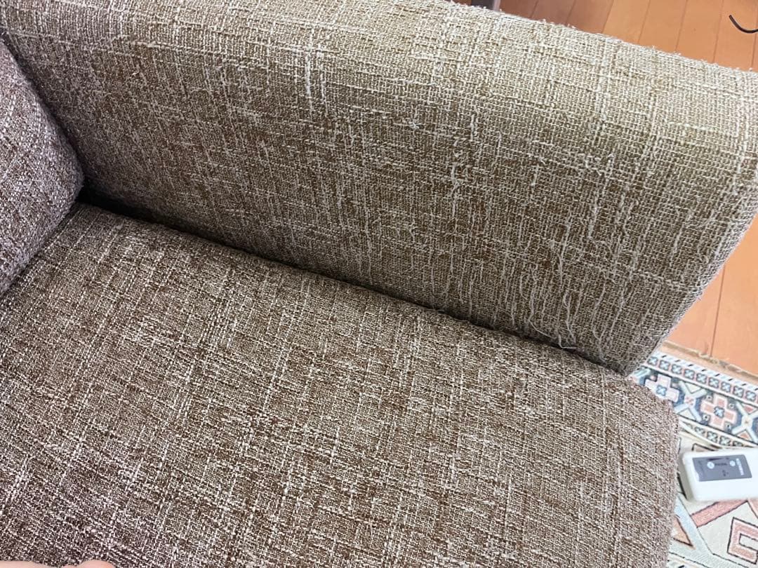 ブラウン系 2人掛けソファ 木製脚　モモナチュラル　PHONO