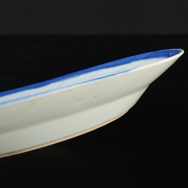 中国 青花 山水文盤 皿 直径約24.5cm 皿立付 V R6420B