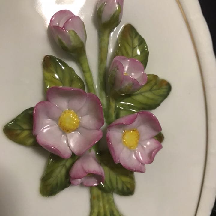 ヘレンド    立体陶板 希少 レア ピンクの花