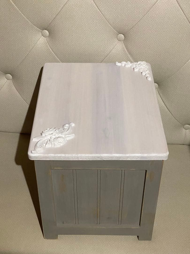 便利な収納スツール ボックス♦️アメリカン ヴィンテージ風♦️ロココシャビー♦️送料込