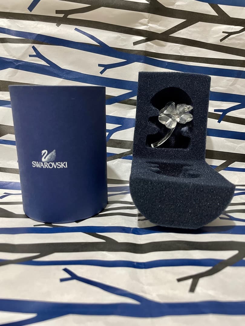 【廃盤】 スワロフスキー 四つ葉 クローバー 花 置物 クリスタル