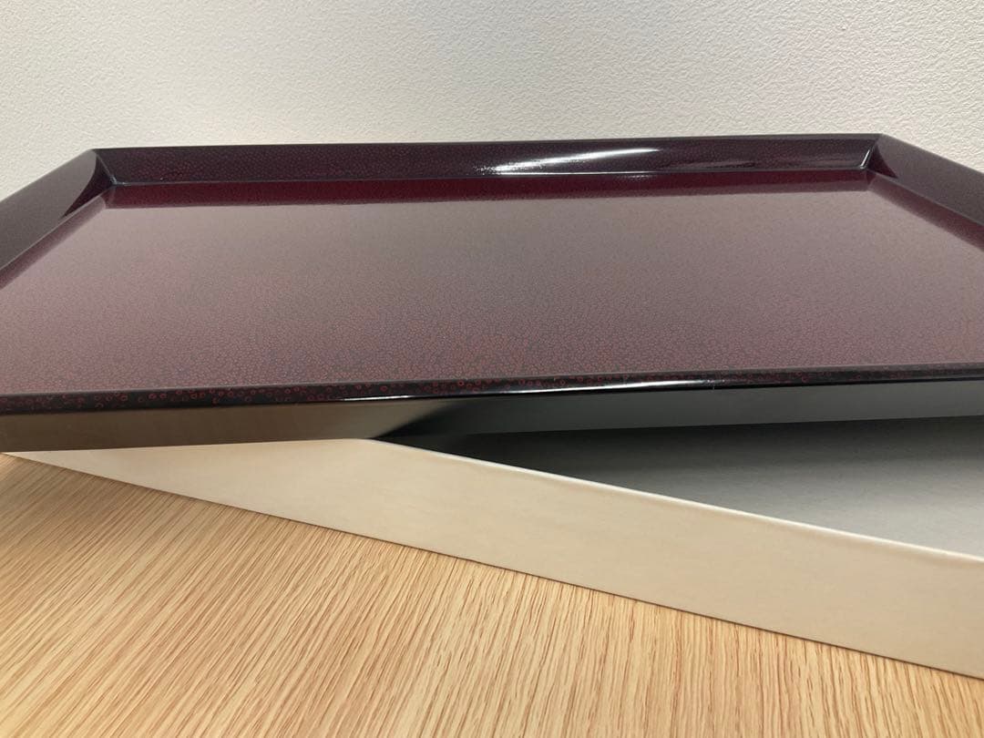 津軽塗 七々子塗 朝顔盆 黒（赤種） - メルカリ