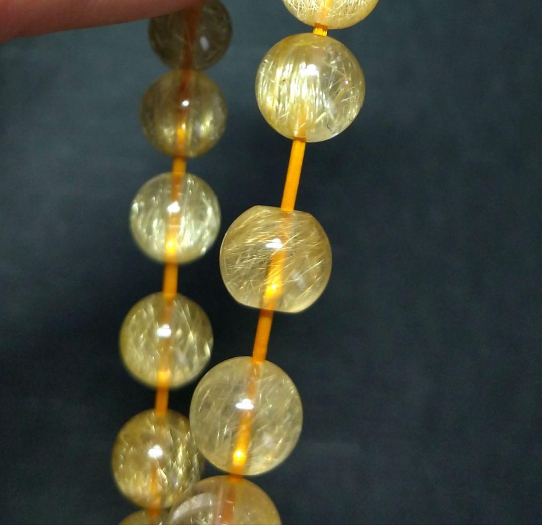 【良質,美品】エンジェルヘアルチルクォーツ　８㎜　ブレスレット　金運　仕事運