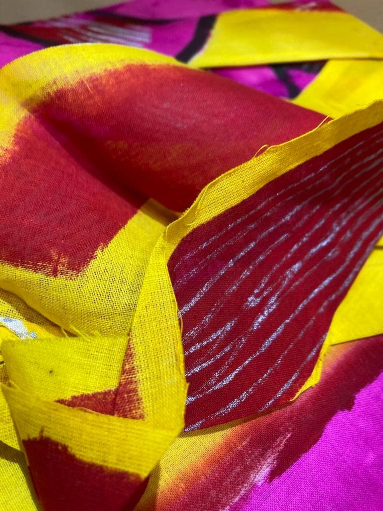 希少 木綿 鯉のぼり 赤×黄 4.5m 金箔 銀箔　新品未使用 昭和レトロ