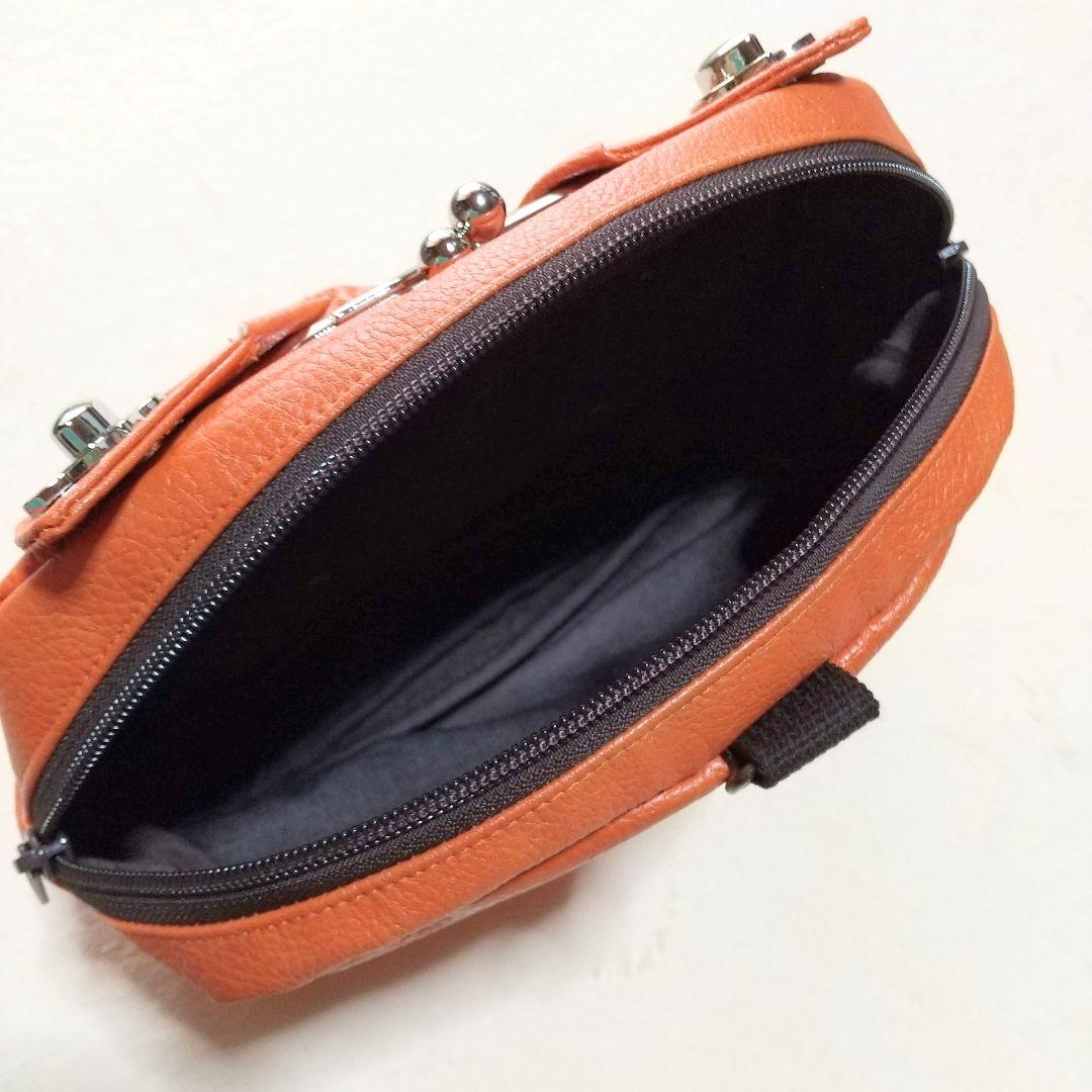 2WAY　がま口バッグ　猫耳　リュック＆ボディバッグ　フェイクレザー　肉球