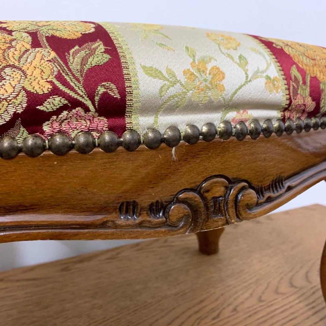 【極美品】イタリア製 フットスツール 鋲打ち 猫脚 足置き