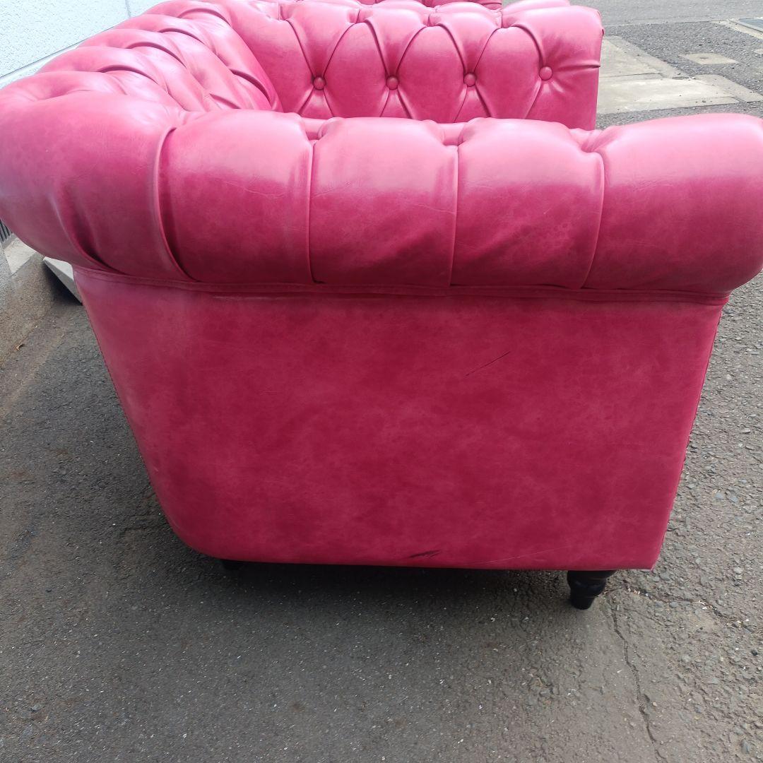 英国ヴィンセントPUレザーコンパクトチェスターフィールドシングルソファ