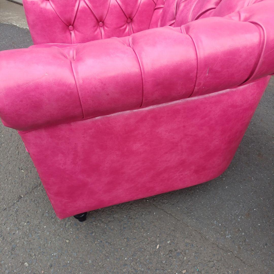 英国ヴィンセントPUレザーコンパクトチェスターフィールドシングルソファ