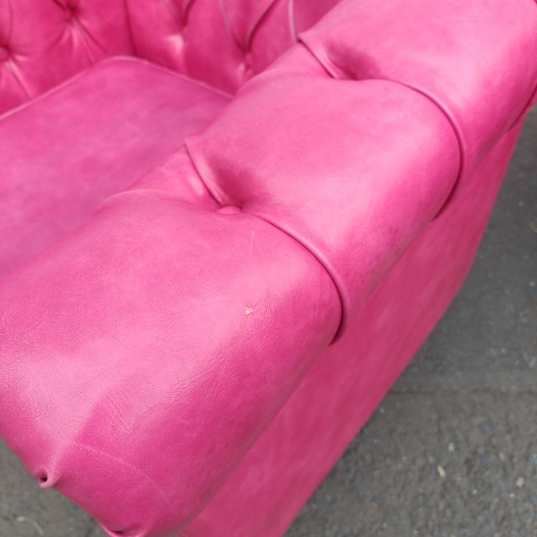 英国ヴィンセントPUレザーコンパクトチェスターフィールドシングルソファ