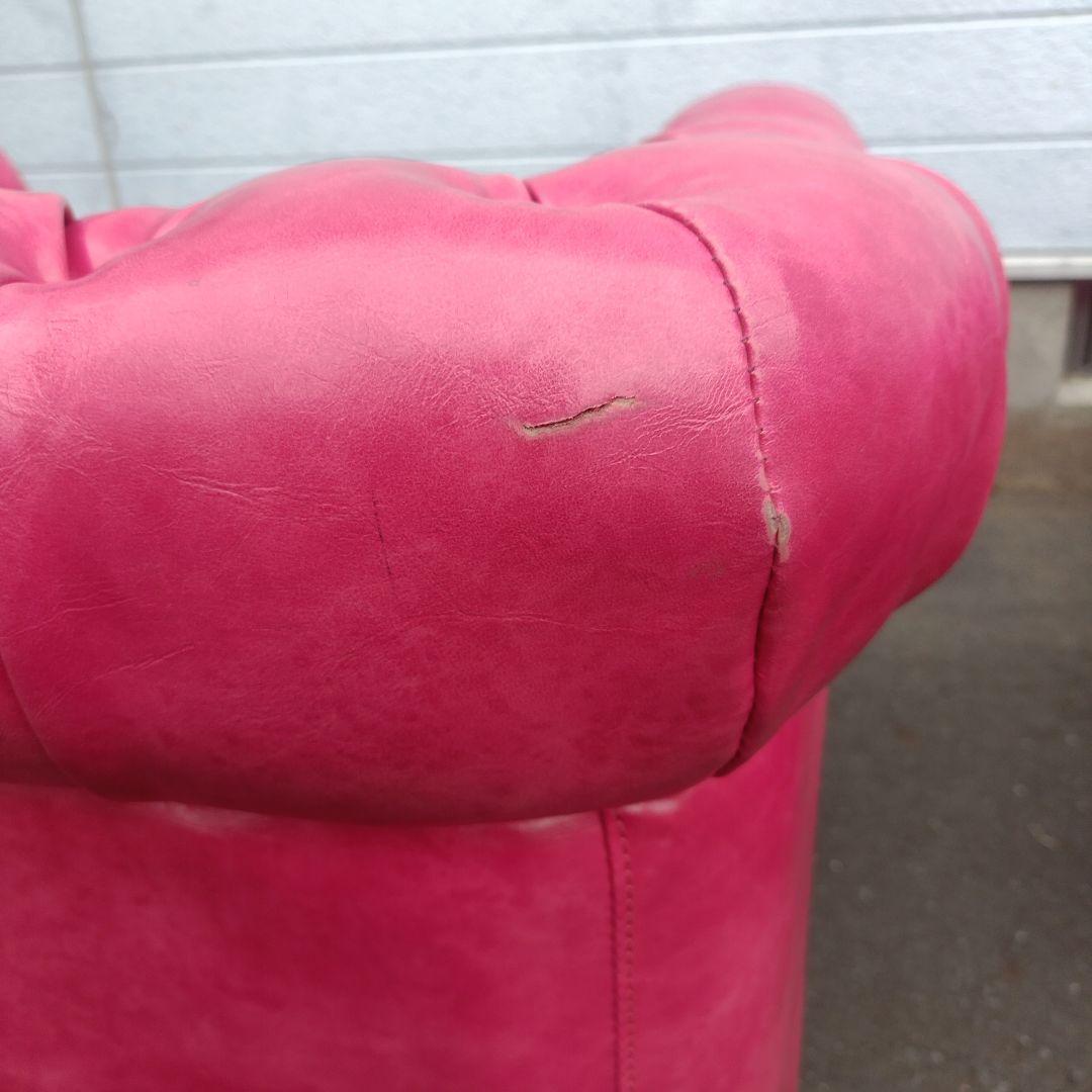 英国ヴィンセントPUレザーコンパクトチェスターフィールドシングルソファ