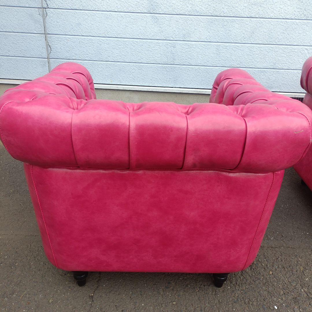 英国ヴィンセントPUレザーコンパクトチェスターフィールドシングルソファ