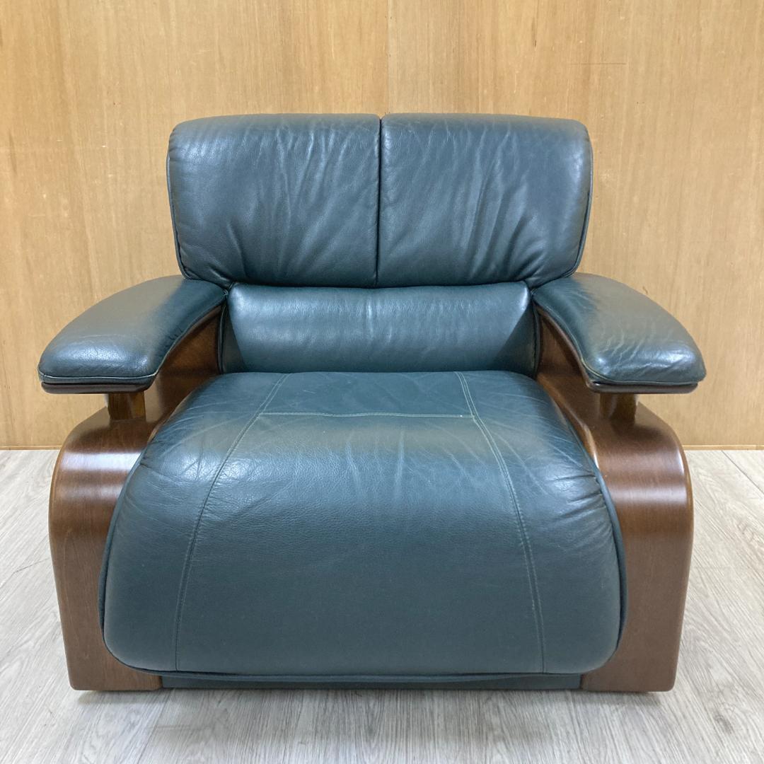 冨士ファニチア　FUJI FURNITURE　総革　1人掛けソファ A