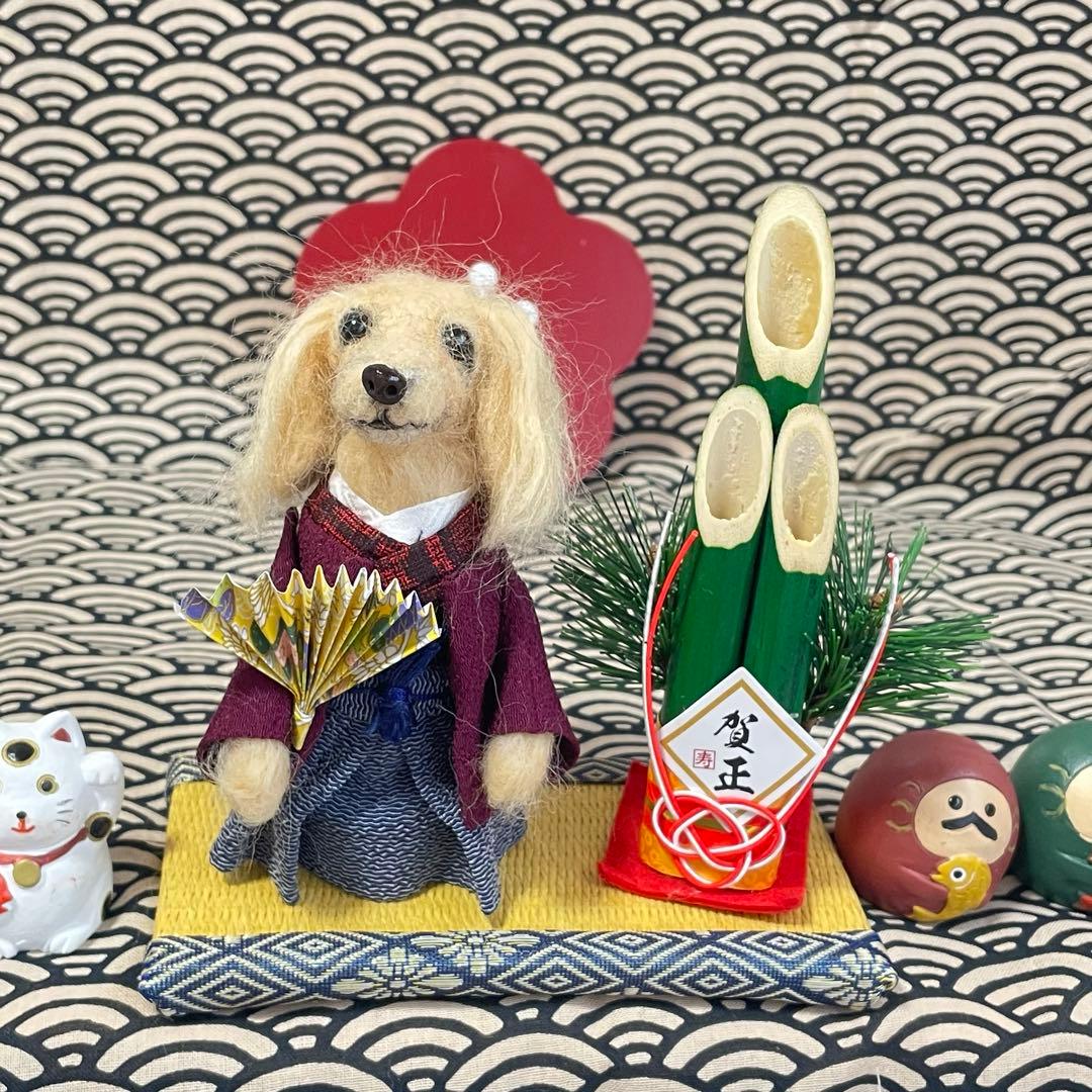 ☆rara ミニチュアダックスフンド ダックス お正月わんこ お正月飾り 羽織袴