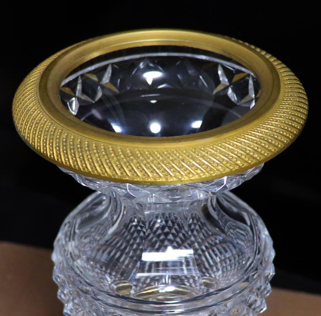 オールド・バカラ 1870年頃美術館級 ブロンズメディチ切子花瓶 壺