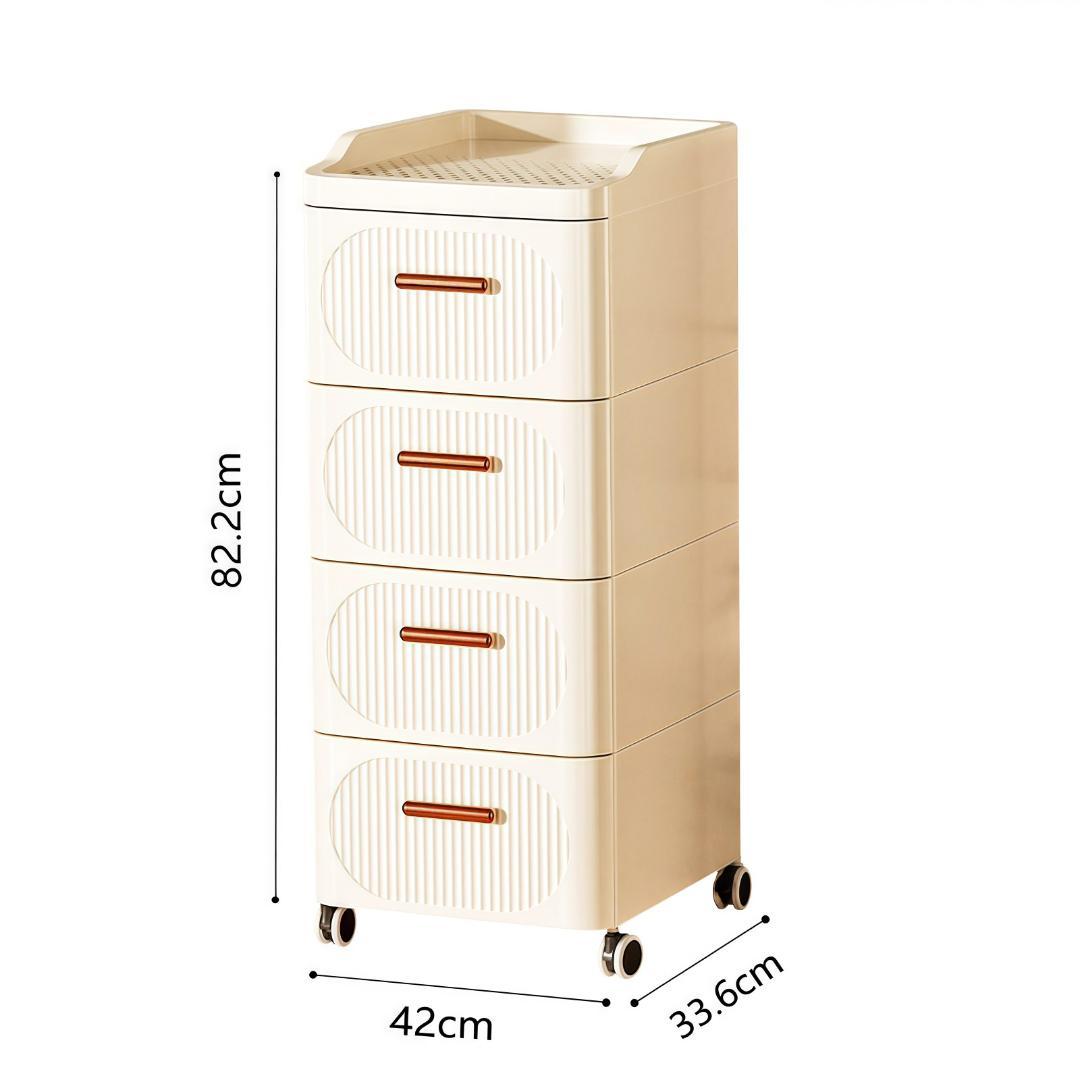 収納チェスト クローゼットチェスト北欧風 おしゃれ 組立不要 (4層,42cm)