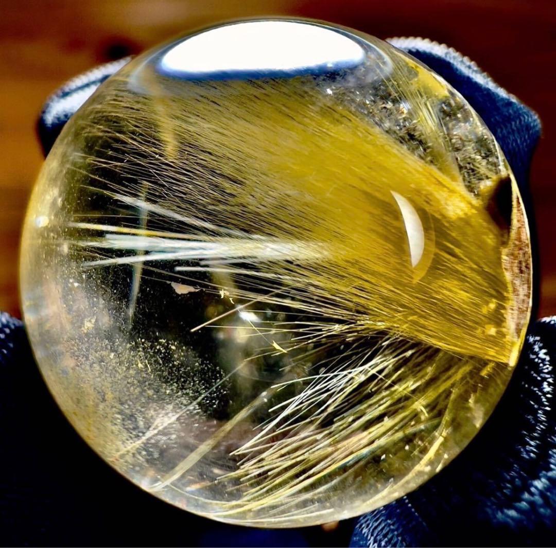 23.6mm 透明度抜群 ルチルクオーツ 丸玉