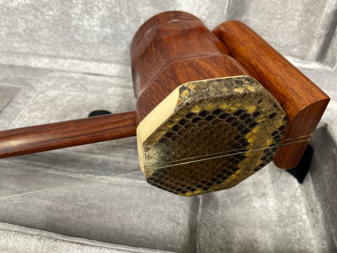 現状品　ケース付き　二胡　ヘビ皮　花梨木　弦楽器