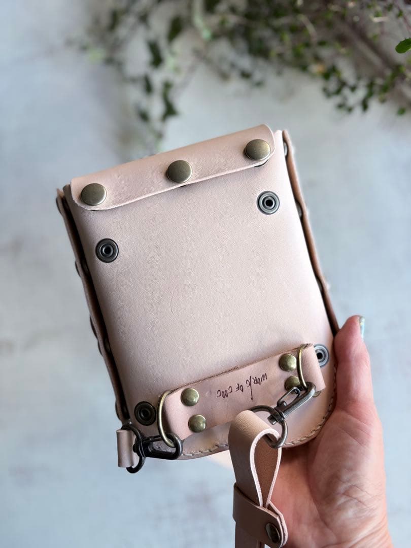 ヌメ革ナチュラル、大容量シザーケース