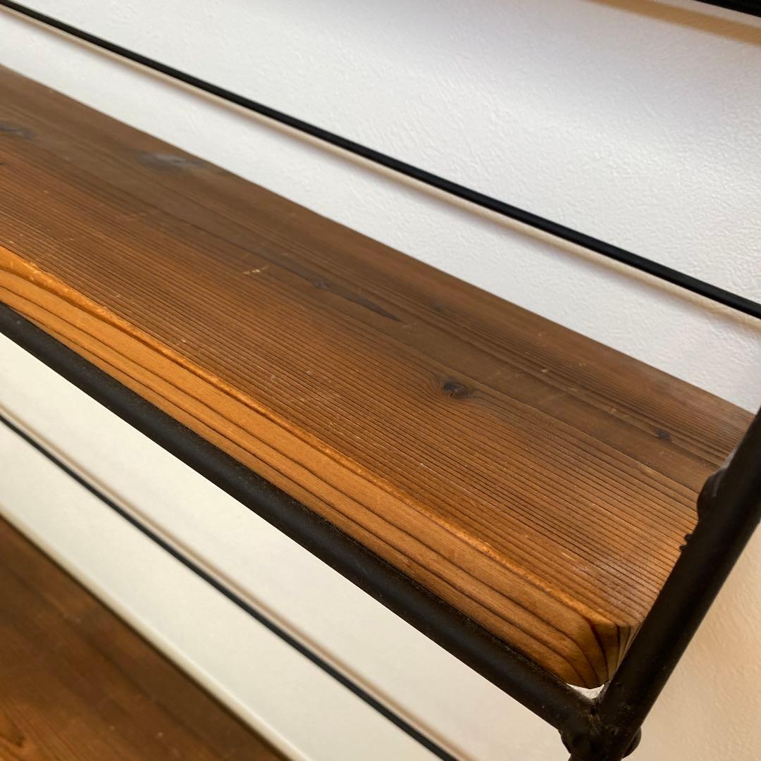 アイアン&ウッドを使った4段棚（組み立てなし）