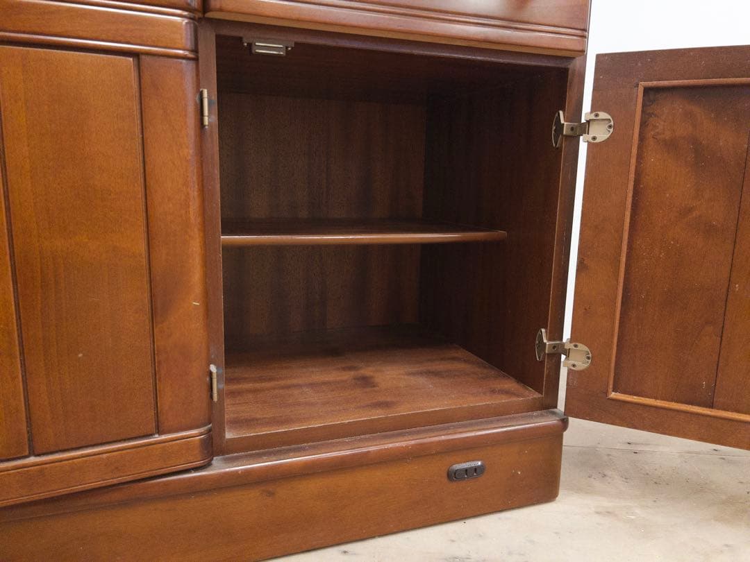 本棚　食器棚　ガラス棚　大容量　大型　横幅177.5㎝　アンティーク