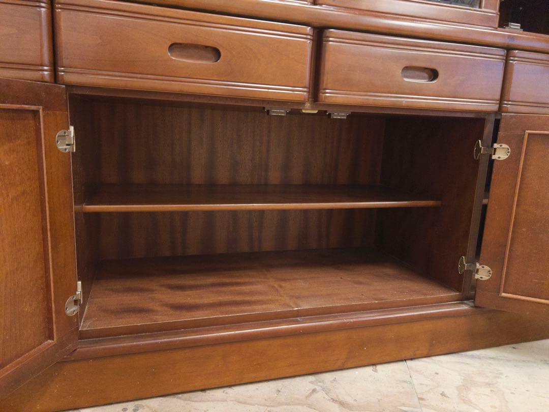 本棚　食器棚　ガラス棚　大容量　大型　横幅177.5㎝　アンティーク