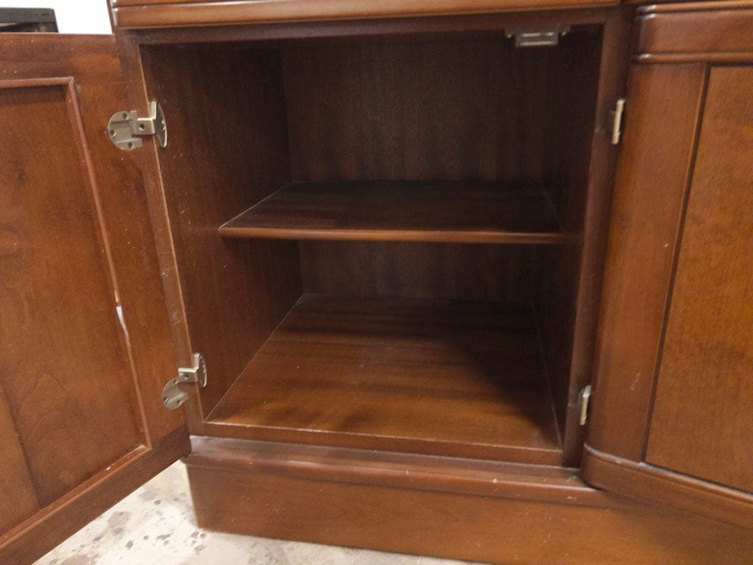 本棚　食器棚　ガラス棚　大容量　大型　横幅177.5㎝　アンティーク