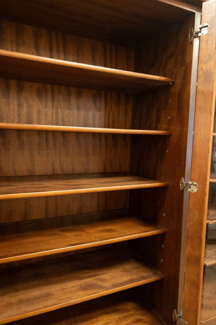 本棚　食器棚　ガラス棚　大容量　大型　横幅177.5㎝　アンティーク