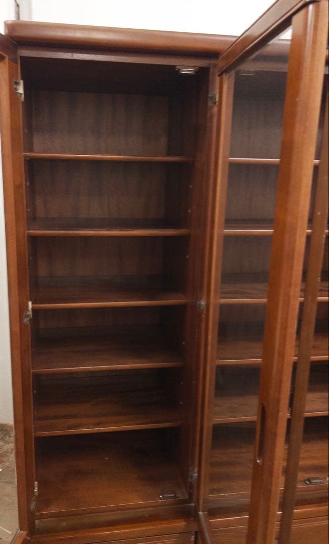 本棚　食器棚　ガラス棚　大容量　大型　横幅177.5㎝　アンティーク