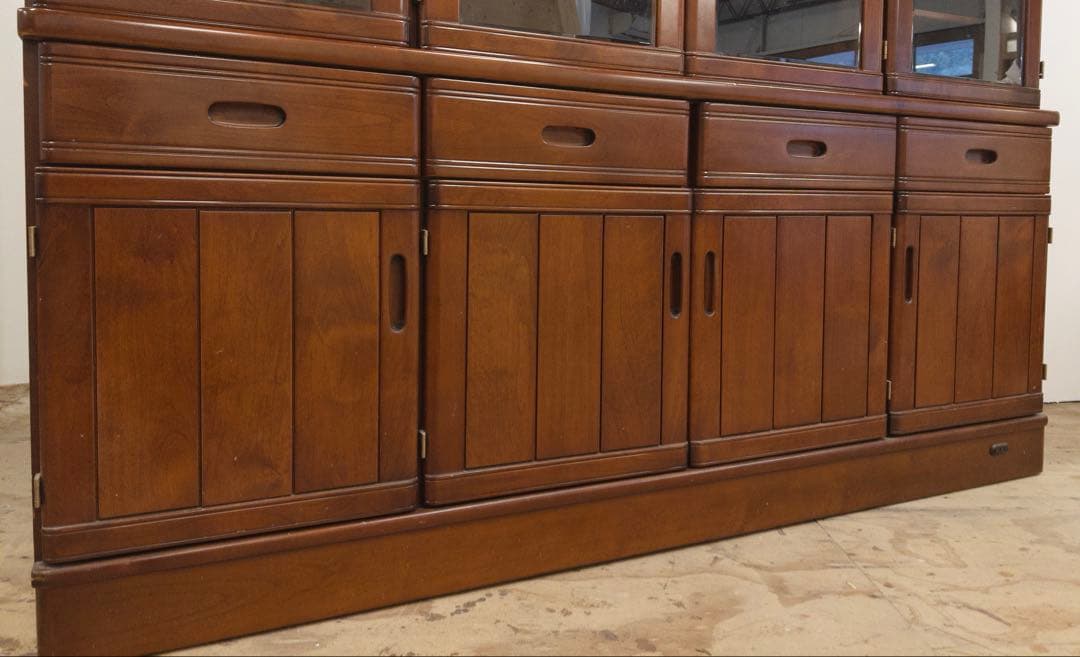 本棚　食器棚　ガラス棚　大容量　大型　横幅177.5㎝　アンティーク