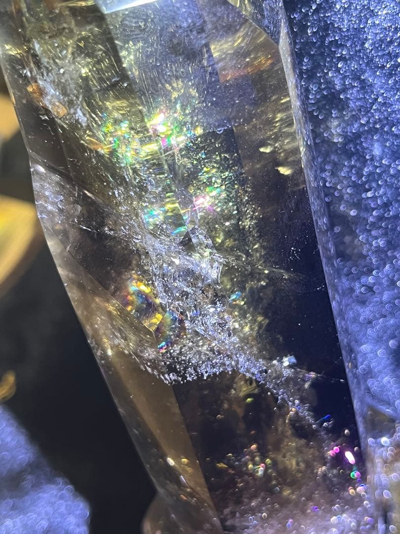 シトリン　ポイント　タワー　六角柱 黄水晶 レインボーシトリン　天然石　虹