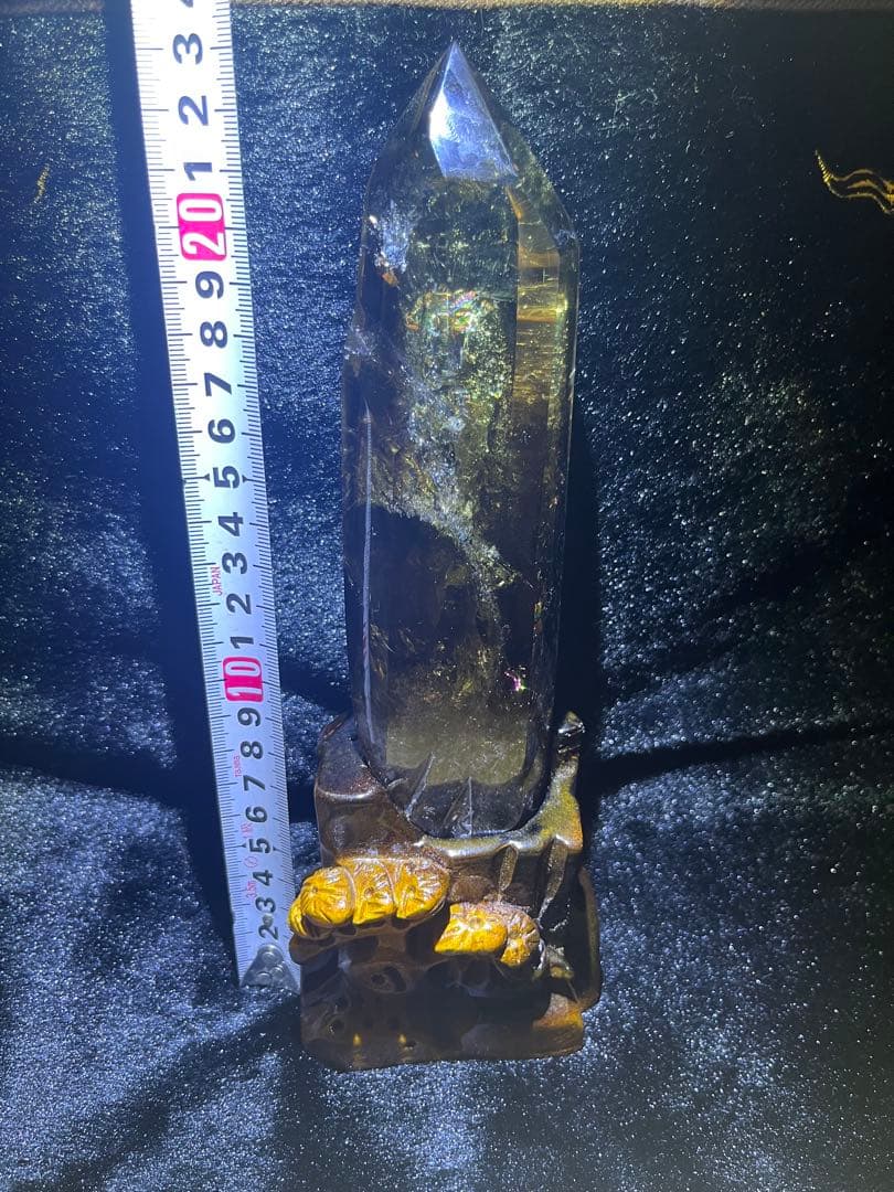 シトリン　ポイント　タワー　六角柱 黄水晶 レインボーシトリン　天然石　虹