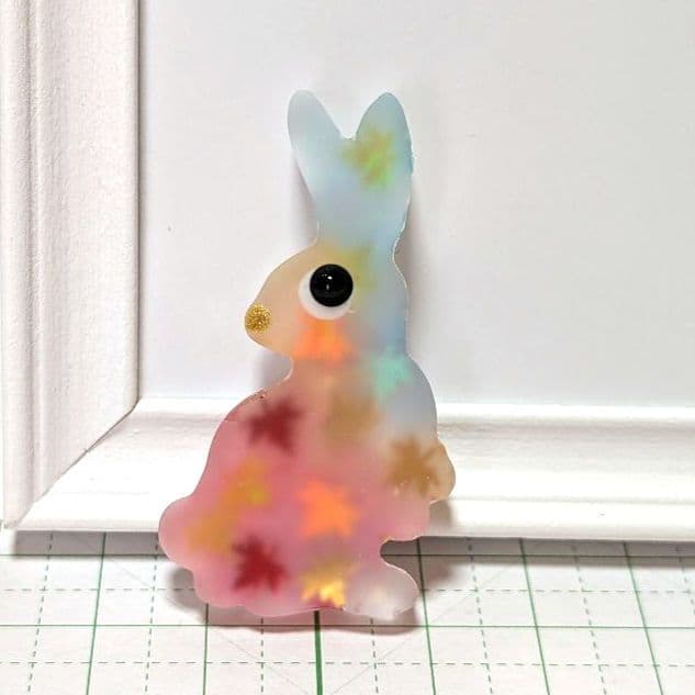 リリィ様お取り置き№3937 うさぎ型フラワーレジンヘアゴム レジン