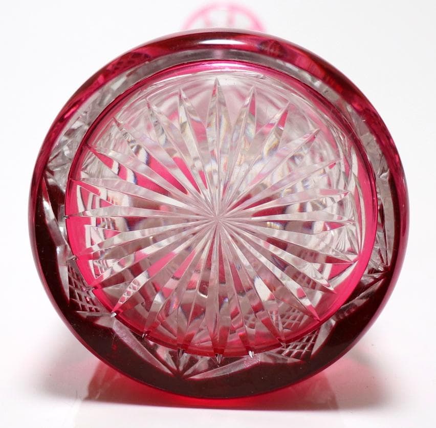 オールド・バカラ 最上級モデル ラグニー 赤色被せ 大型 カラフ