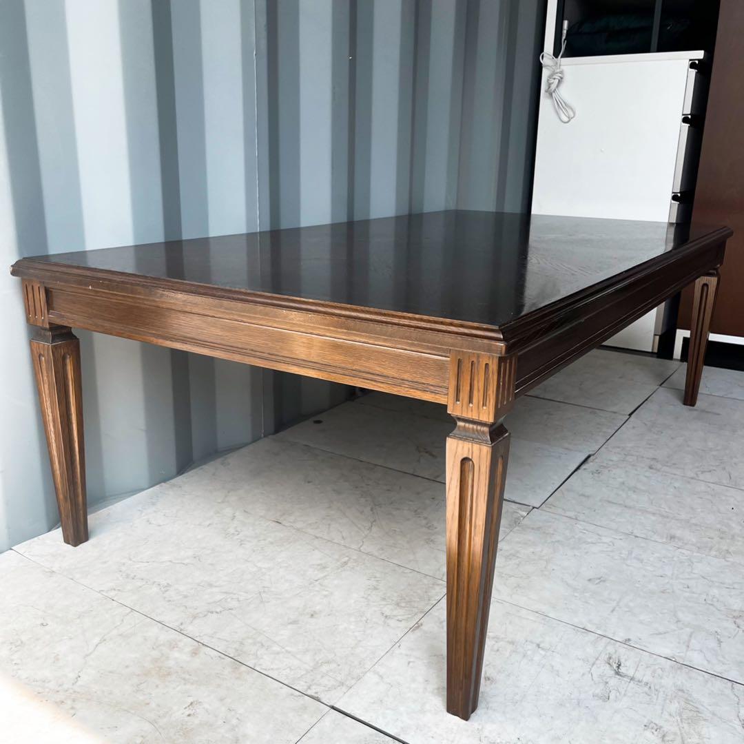 取付無料！カリモク家具 ドマーニ クイーンズライフ 天然木アンティーク風テーブル