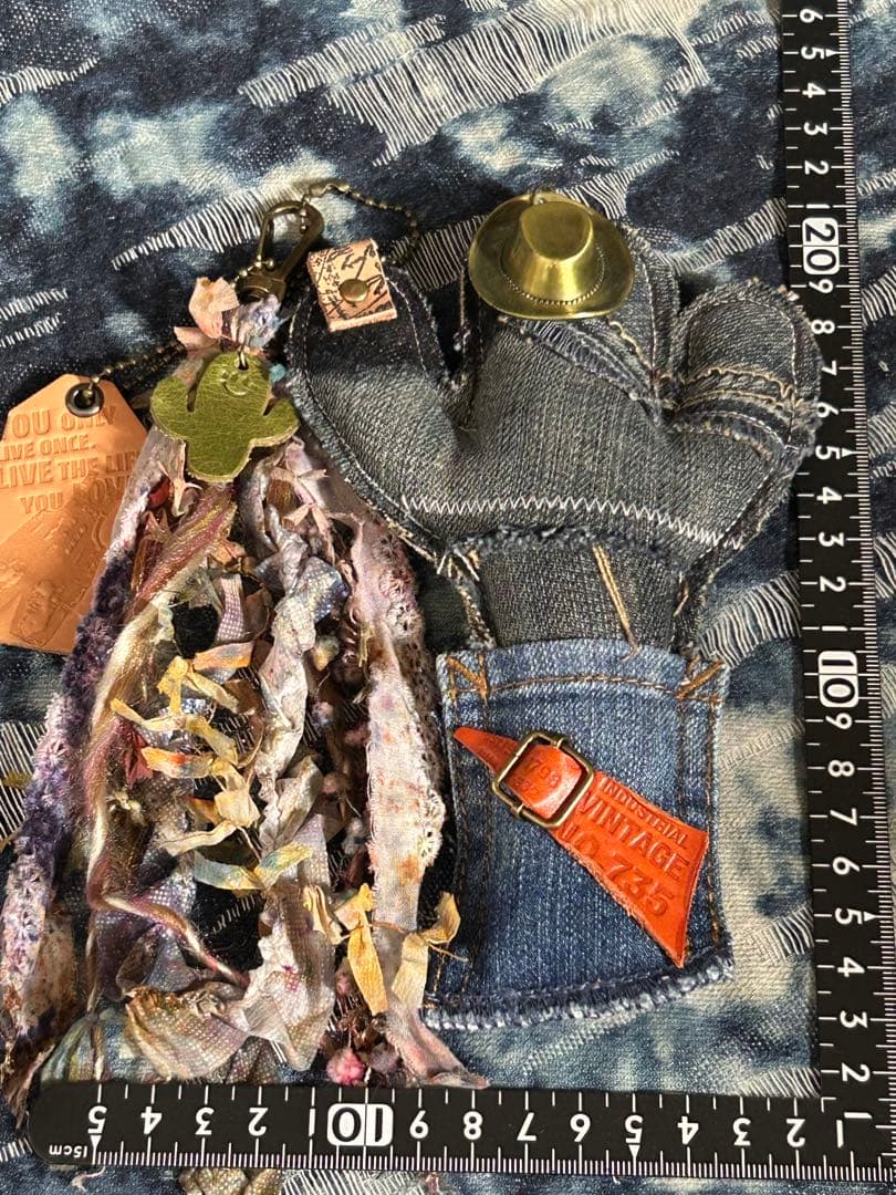 リメイクデニムカウボーイサボちゃんバッグチャームNo.208 - メルカリ