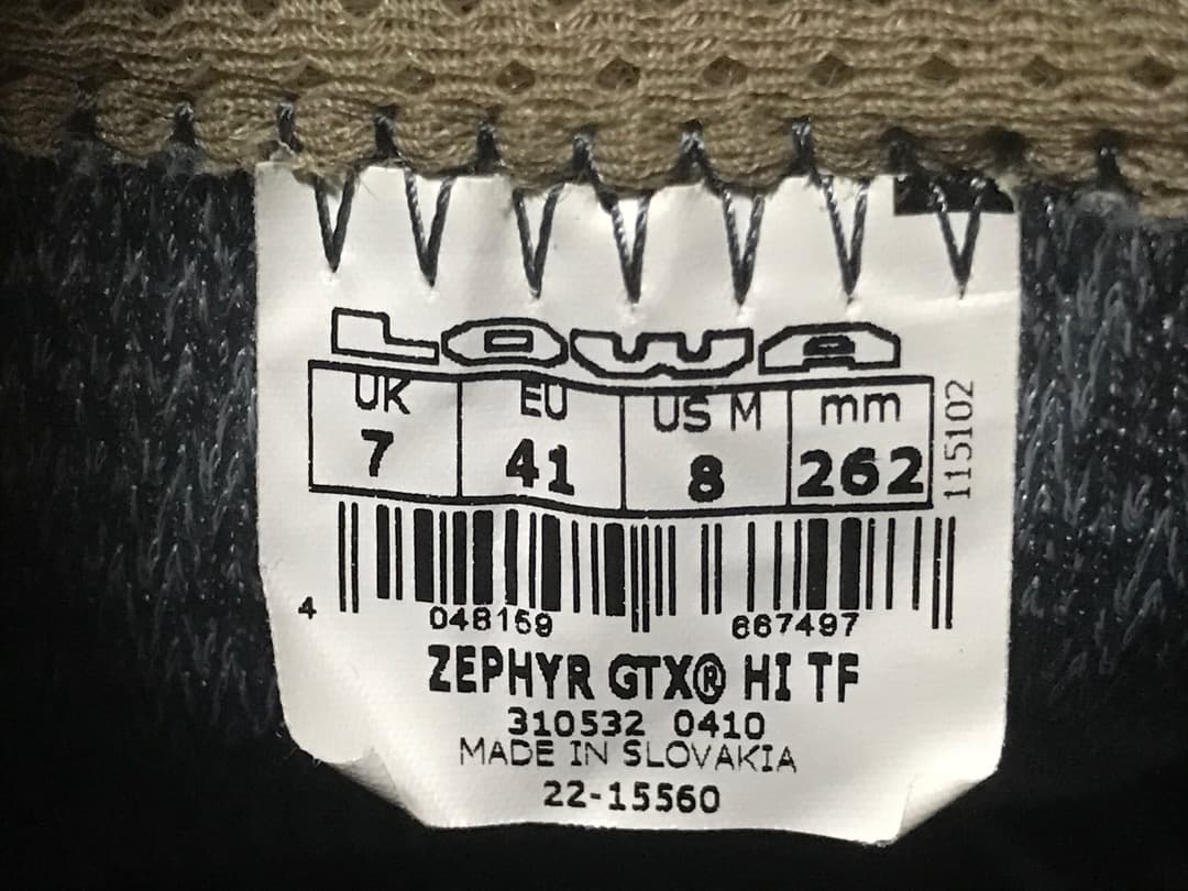 LOWA ZEPHYR GTX HI TF US8 ローバー タクティカルブーツ