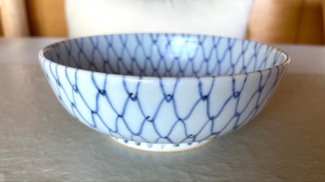 阪東晃司　染付網目中鉢　4客セット