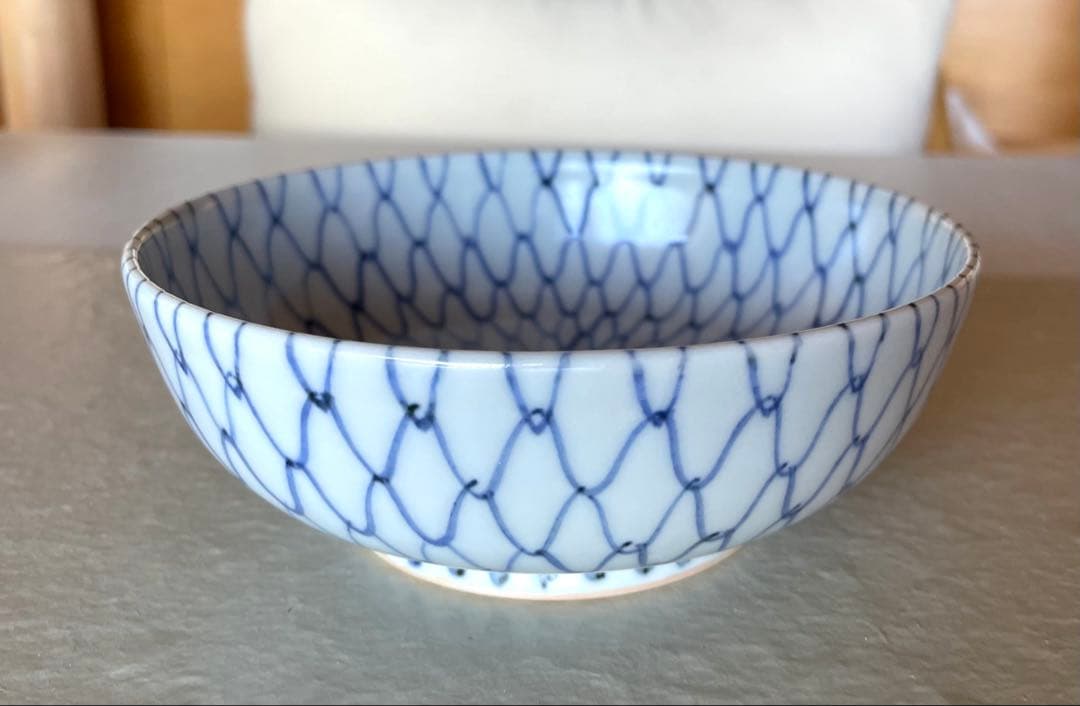 阪東晃司　染付網目中鉢　4客セット