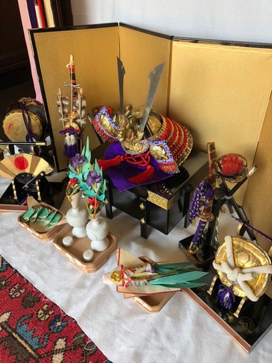 昭和レトロ　五月人形飾り一式小ぶり　五月兜