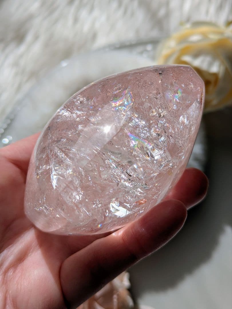 ♡ピンクアゼツライト（通称） 濃ピンク　クリアクォーツ♡　ぷっくりハート